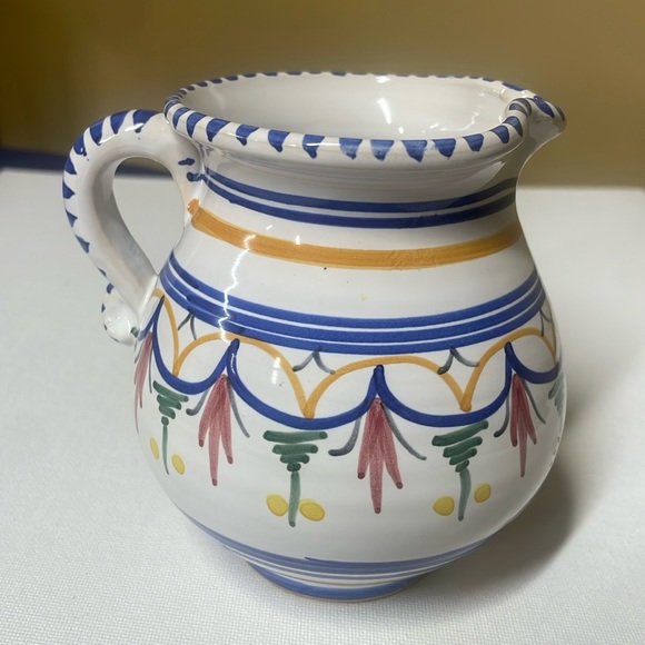 Other - De La Cal Barriera Puente Spanish Art Pottery Pitcher # 58 4.5" Hand Painted